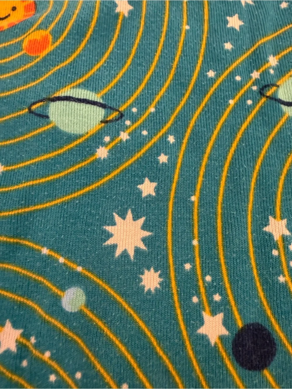 Hanna Andersson Teal Space Solar System Pajama Set size 140